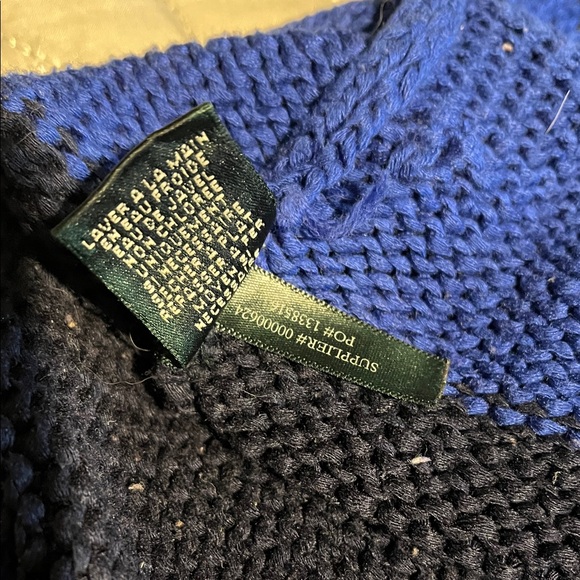 Ralph Lauren Black and Blue Cotton Knit Sweater - Picture 5 of 8